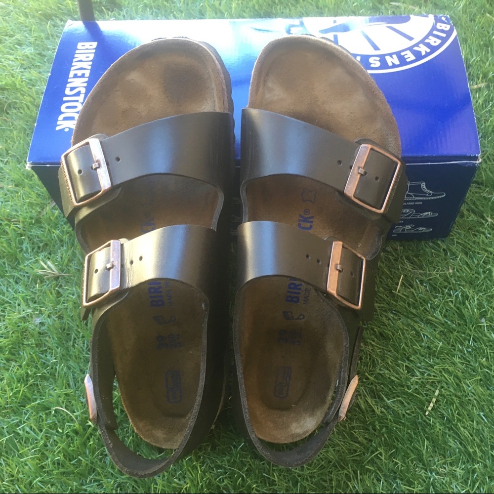 Birkenstock Milano Lather Soft Footbed Sandals
